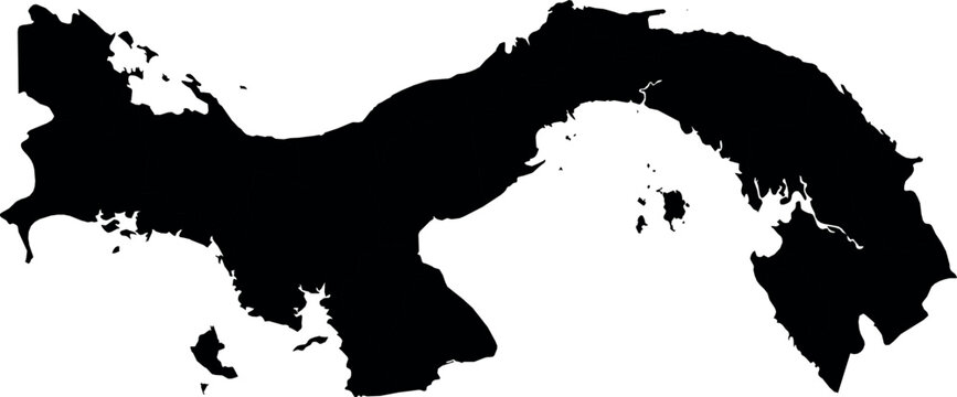 Vector silhouette map of panama