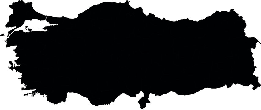 Vector silhouette map of turkey