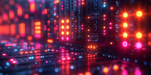 Modern Network Infrastructure Background with Text Overlay