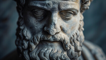 Face of a ancient classical statue	
