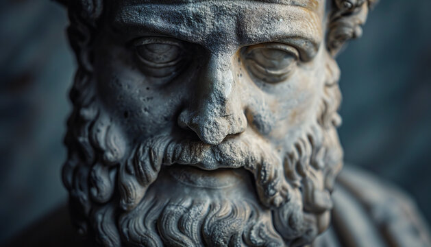 Face of a ancient classical statue	
