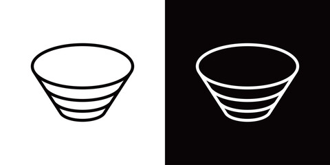 シンプルなどんぶりのラインアイコン
