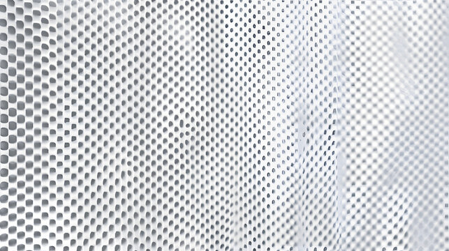 Perforated or one way vision window film, closeup detail to white plastic foil with small holes - seamless tileable texture image width 20cm
