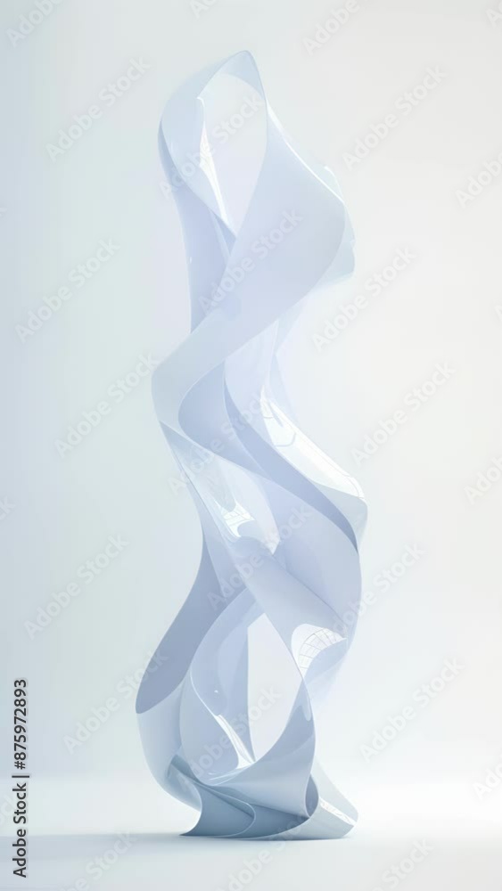 Poster ast a group of sleek minimalist sculptures one stands out with its complex geometric shape almost re