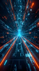 Fototapeta premium Futuristic Data Tunnel