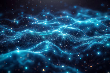 Obraz premium Midnight Blue Big Data Network