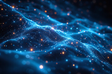 Obraz premium Vibrant Big Data Flow: Midnight Blue, Electric Blue, Neon Green