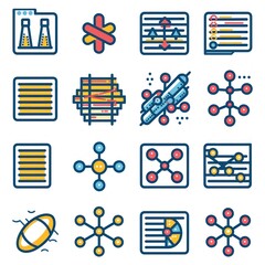 Set of Colorful Data Analysis Icons