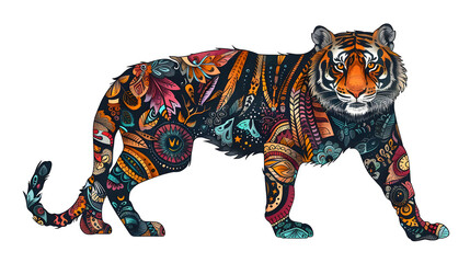 Fototapeta premium Doodle Art Tiger for International Tiger Day