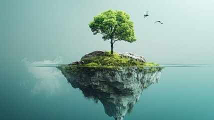 Simple clean natural resource management, hyper realistic, minimalist design, modern environmental theme