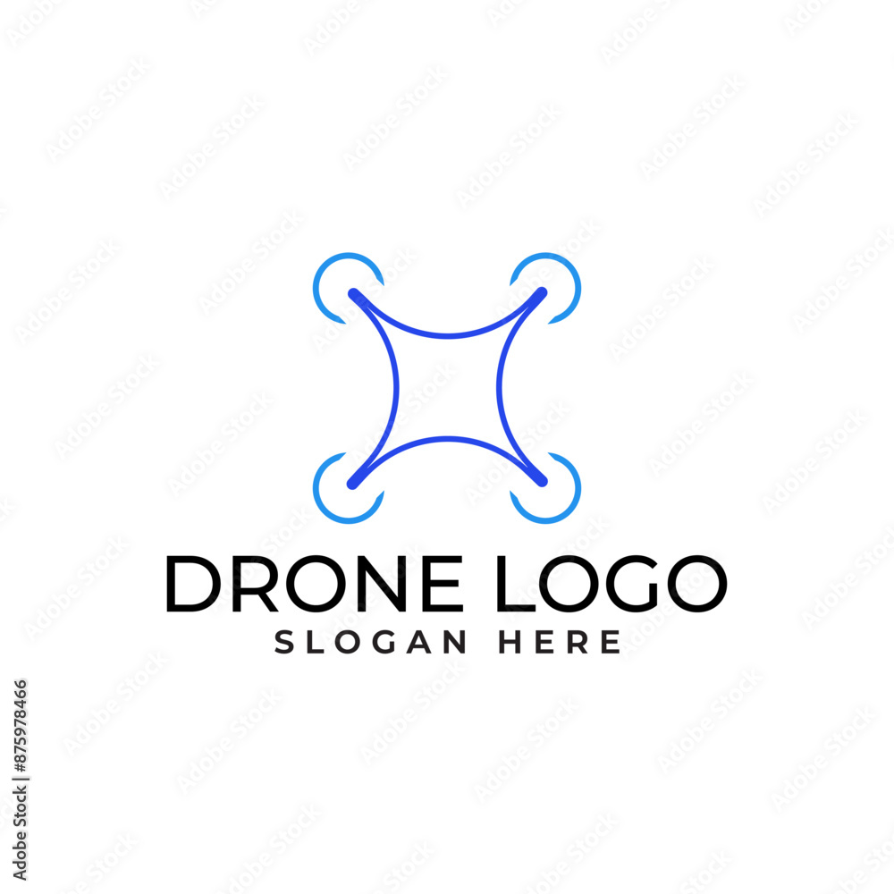 Aufkleber modern and simplistic drone logo with geometric shape and minimalist element