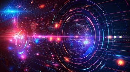 Obraz premium Dynamic Fusion - Abstract Technological Background with Futuristic Elements