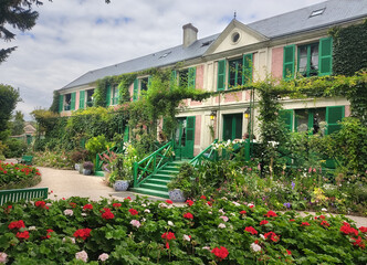 The picturesque House of the painter Claude Monet in Giverny, France and its incredible gardens
