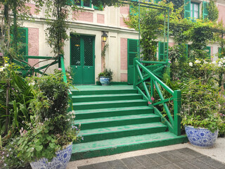 The picturesque House of the painter Claude Monet in Giverny, France and its incredible gardens
