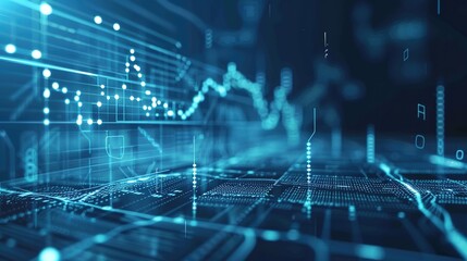 Futuristic Financial Network Integration on Digital Background