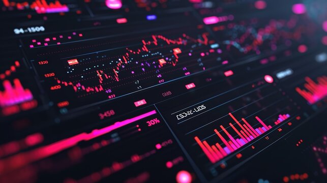 Futuristic Financial Data Flow and High-Frequency Trading Patterns on Dark Interface
