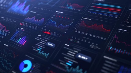 Interactive 3D Financial Dashboard with Dynamic Charts and Text Space