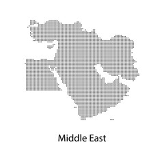 Middle East Map - World map International vector template with grey pixel, grid, grunge, halftone style isolated on white background for education, infographic, design - Vector illustration eps 10
