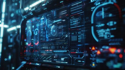 Hyper realistic computer screen with sleek elegant AI interface, minimalistic design, futuristic digital technology