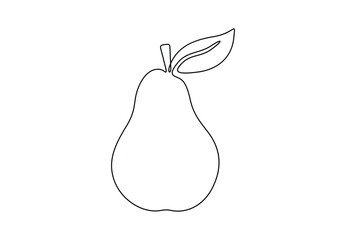 Pear fruits continuous one line drawing vector illustration. Premium vector