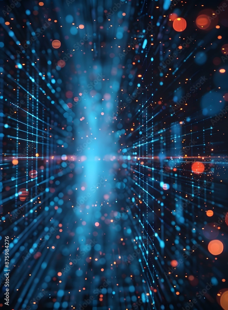 Poster abstract 3d rendering of a digital tunnel