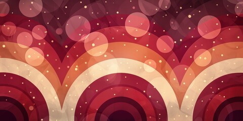 Abstract Red And Orange Pattern With Bokeh Effect