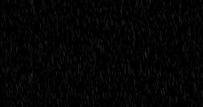 rain on black background with wind