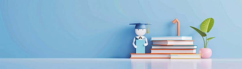 Simple sleek online education platform, hyper realistic person, minimalist design, digital learning concept