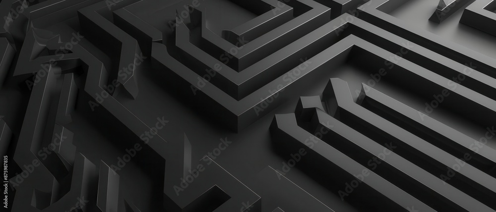 Poster Minimalistic monochrome pattern with clean lines and simple geometric forms, creating a sophisticated and abstract visual, monochrome and minimalistic, 3d render