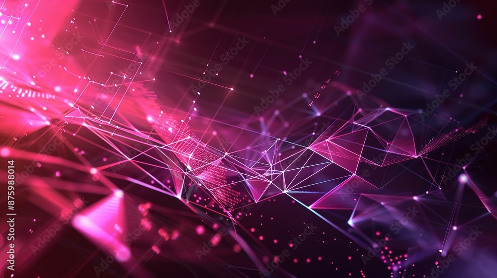 Poster futuristic digital landscape with complex ai-generated geometric patterns