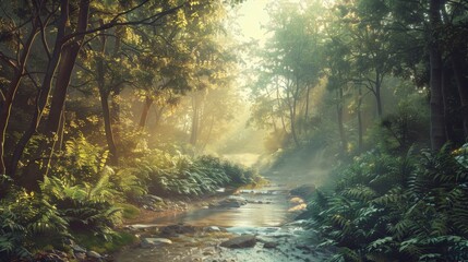 Obraz premium Hyper realistic vintage design conservation efforts, natural resource management scenes, retro environmental concept