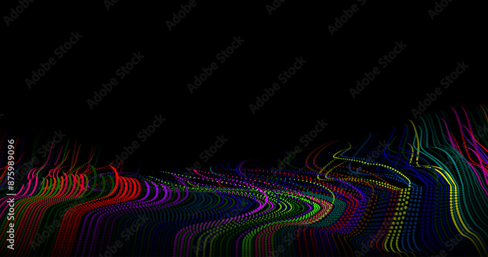 Poster wave pattern vector. 3d glowing abstract digital particles background. technology concept. abstract 