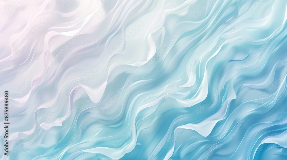 Poster tranquil blue gradient background with subtle wave patterns