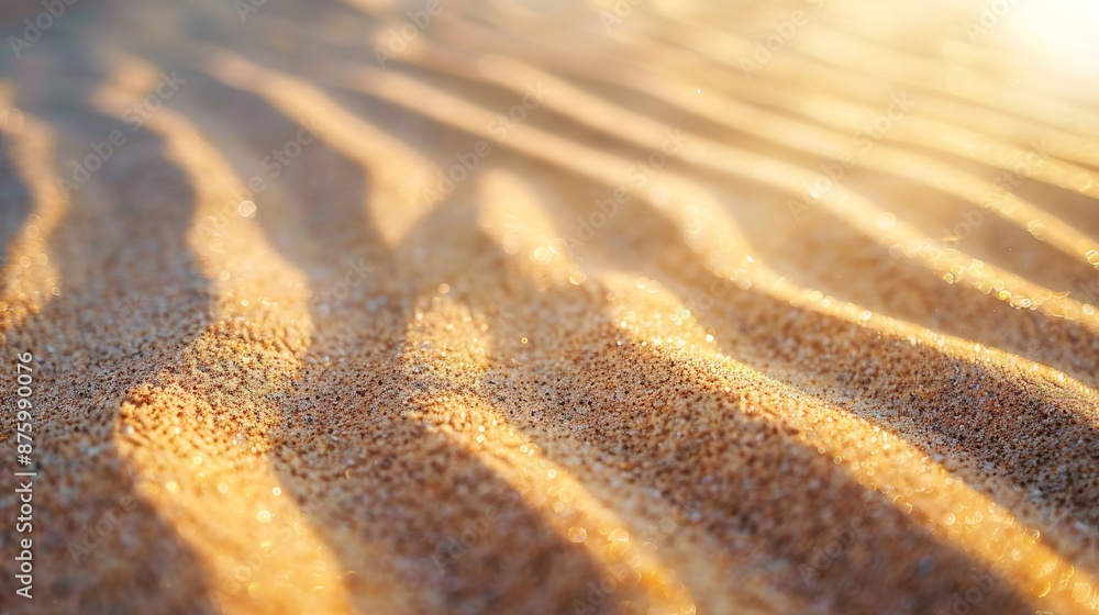 Poster serene macro sand patterns: textured ripples and shadows