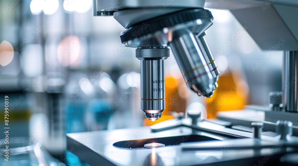 Poster abstract macro view of laboratory equipment and scientific instruments in science lab setting