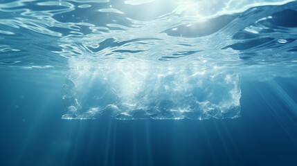 Name card and ocean waves in a double exposure