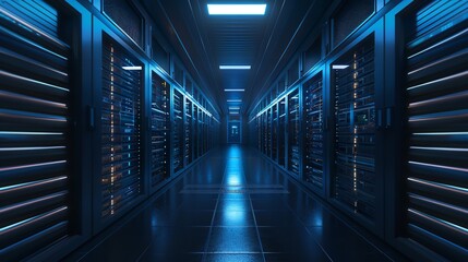 room with cables and servers, Cloud computing, technologies of internet, computer technologies, AI