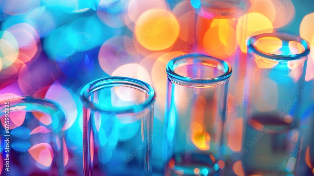 Aufkleber experimentation in science - abstract composition of scientific glassware with shallow depth of fiel