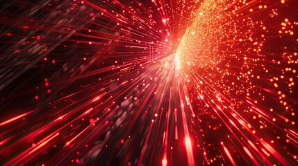 Obraz premium 3D Render red Rays of Light