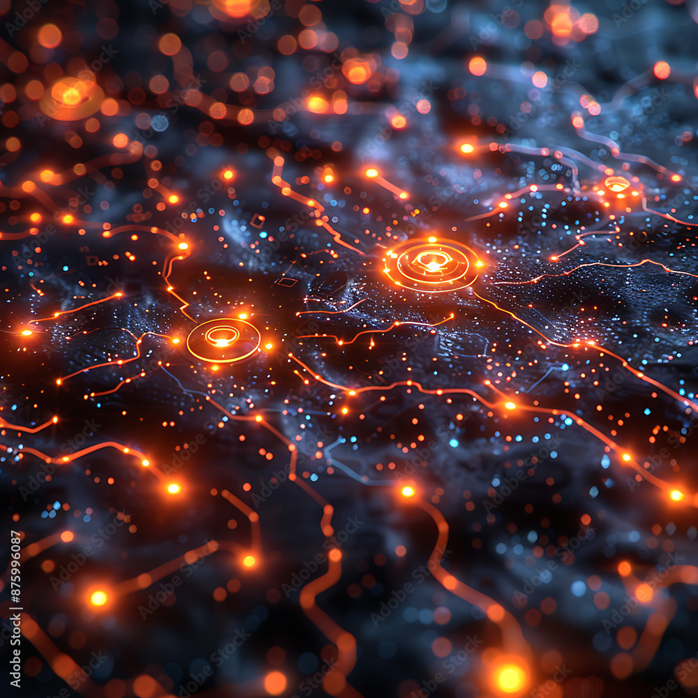 Poster stylized tech canvas with abstract textures