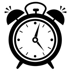  Ringing alarm clock silhouette vector illustration 