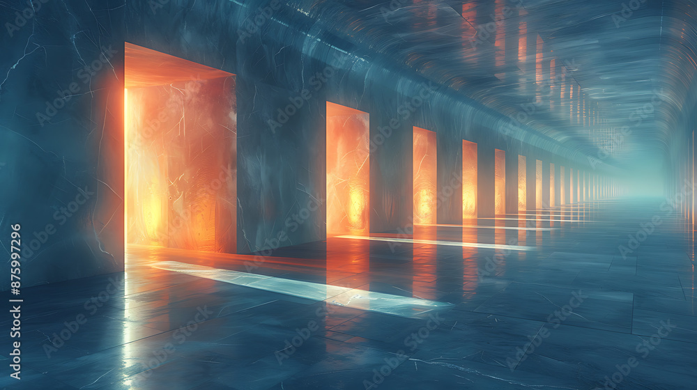 Poster virtual reality frontier - empty canvas background