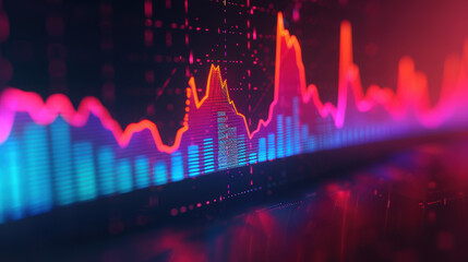 Vibrant stock market graph with colorful financial data, highlighting market trends and economic growth in a digital interface.