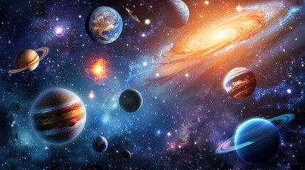 Cosmic Symphony: Planets Aligned in a Starry Dance