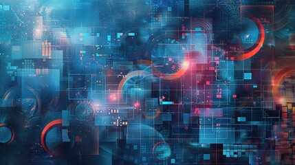Obraz premium Futuristic Digital Abstractions for Tech Concepts