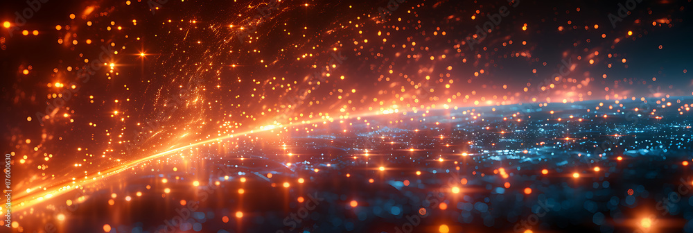 Poster network infrastructure background banner - realistic tech setup