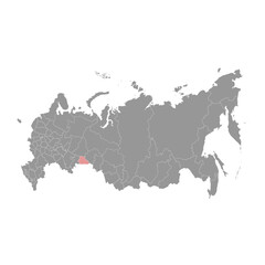 Fototapeta premium Kurgan Oblast map, administrative division of Russia. Vector illustration.