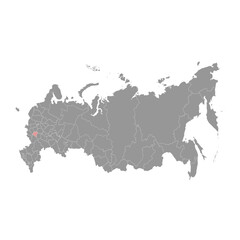 Lipetsk Oblast map, administrative division of Russia. Vector illustration.