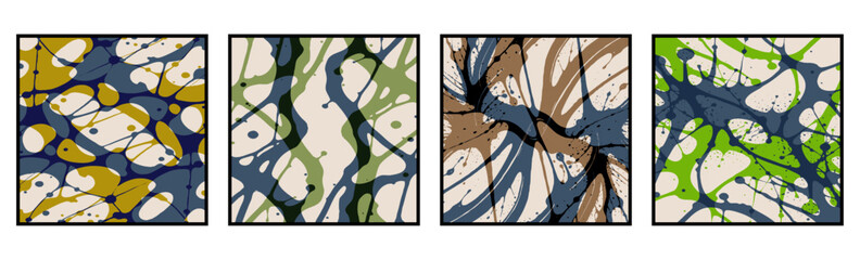 Set of 4 Abstract pattern. Illustration for printing on wall decorations. For use in graphics.