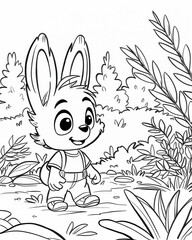 Coloring pages for kids, coloring animal hare, rabbit.